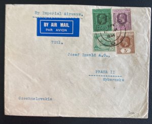 1934 Singapore Airmail Cover To Prague Czechoslovakia Imperial Airways