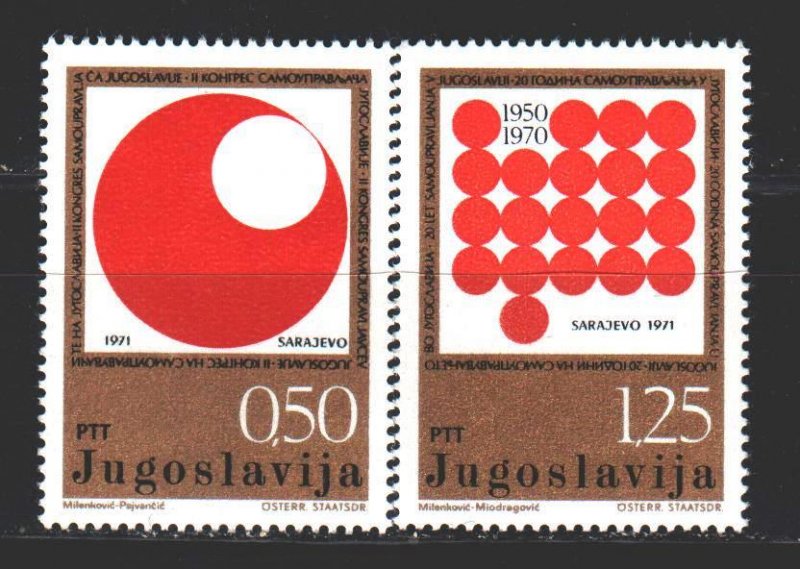 Yugoslavia. 1971. 1418-19. Self-Government Conference in Sarajevo. MNH.