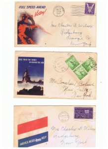 6  WWII patriotic covers postally used