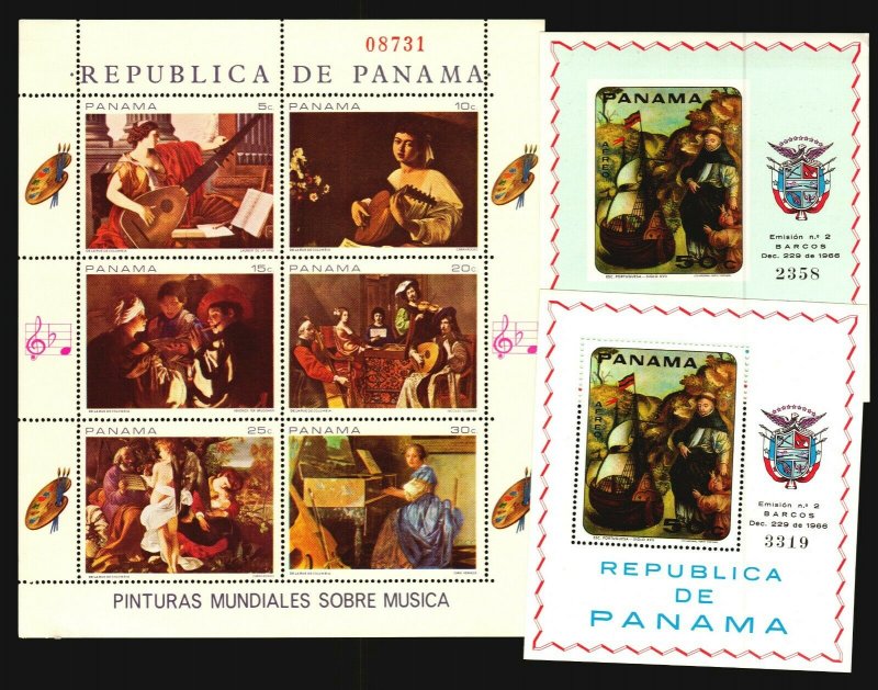 Panama 11 MNH s/s Art Painting religious music ship angel madonna high CV $$