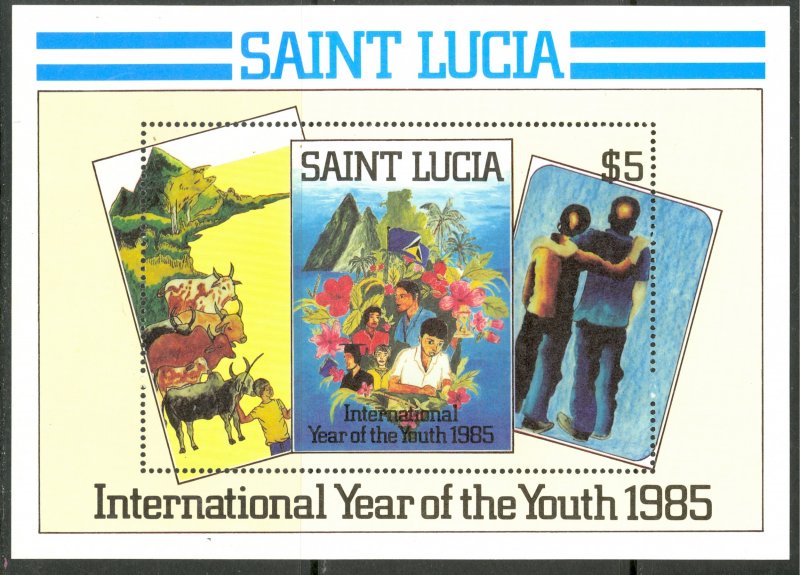 ST LUCIA 1985 International Year of the Youth Souvenir Sheet Sc 795 MNH