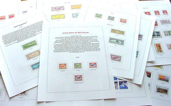 US Airmail Color Stamp Album Pages (Free Shipping)