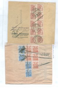 Germany  Return receipt homemade cover for delivery proof 10xFranking period 21-6-1948