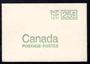 Scott BK66a, Type I, black seal, 25c booklet, PVA, Canada postage stamps