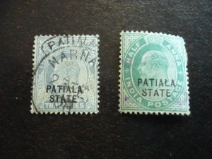 Stamps-Indian Convention State Patiala-Scott#31-32- Used Part Set of 2 Stamps