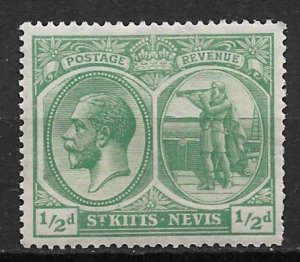 1921 St. Kitts-Nevis 37 Columbus Looking at Land/ King George V  ½p MH