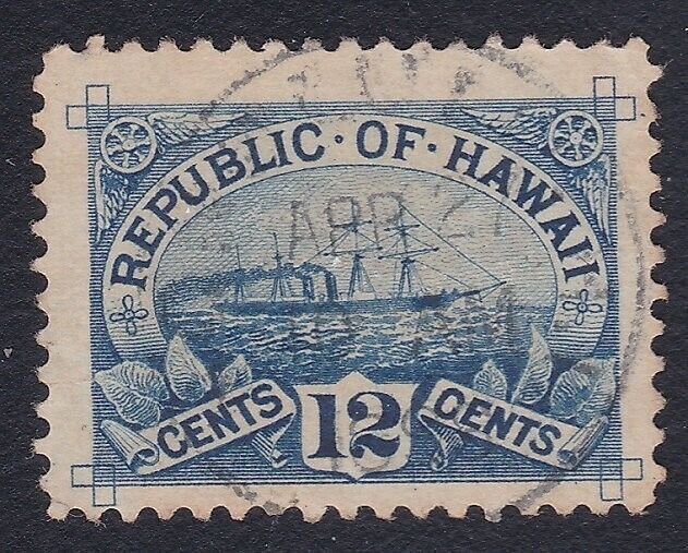 HAWAII 1894 12c Ship SG81 fine used........................................B4990