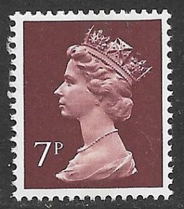 GREAT BRITAIN 1970-95 7p Prussian Blue QE2 Machin Issue Sc MH61 MNH