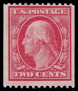 U.S. Scott #349 / $100 - 2c Carmine p12 WMK 191, MH OG, Fine