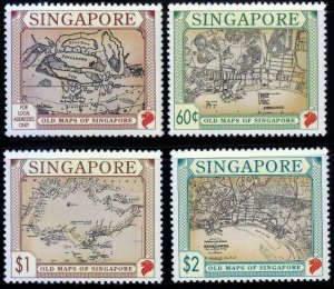 Singapore SC#747-750 OLD MAPS OF SINGAPORE (1996) MNH