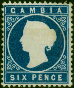 Gambia 1880 6d Deep Blue SG17b Good MM (3)