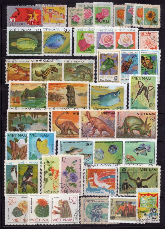 Vietnam Stamp Collection Used Dinosaurs Flowers Fish Birds ZAYIX 0424S0277
