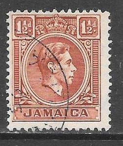 Jamaica 118: 1.5d George VI, used, F-VF