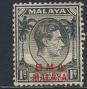 BMA Malaya Straits Settlements opt  SG 1  SC# 256   Used  see details & scans