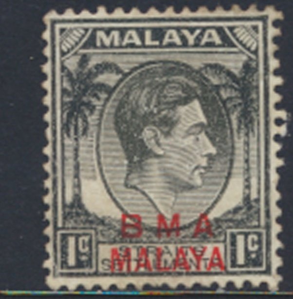 BMA Malaya Straits Settlements opt  SG 1  SC# 256   Used  see details & scans