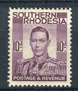 RHODESIA; 1937 early GVI issue fine Mint hinged 10d. value