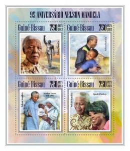 Nelson Mandela Nobel Prize Africa Politics Minerals Guinea-Bissau MNH stamp set