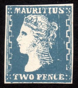 1859, Mauritius 2p, MNG, Sc 17, FORGERY / REPRINT