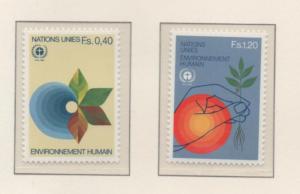 SCOTT#  107-108   singles     MNH   UN  GENEVA   1982