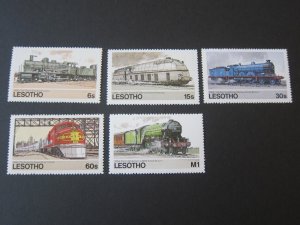 Lesotho 1984 Sc 453-7 Train set MNH