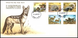 Lesotho 228-232 Animals WWF U/A FDC