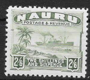 NAURU SG37B 1937 2/6 GREY-GREEN MTD MINT