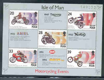 Isle of Man Sc 566a 1993 Motorcycle Events stamp sheet mint NH