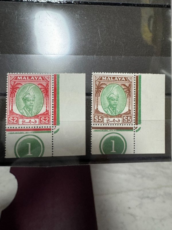 Malaya 1950 Pahang Sultan Completed Corner Set in MNH VF  with Free FedEx