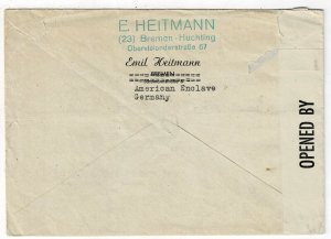 Germany (AMG) 1945 Huchting cancel on cover to the U.S., censored