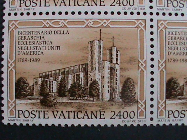 ​VATICAN CITY-1989 SC#656 BICENTENARY-ECCLESIASTICAL HIERARCHY BLOCK -MNH-VF