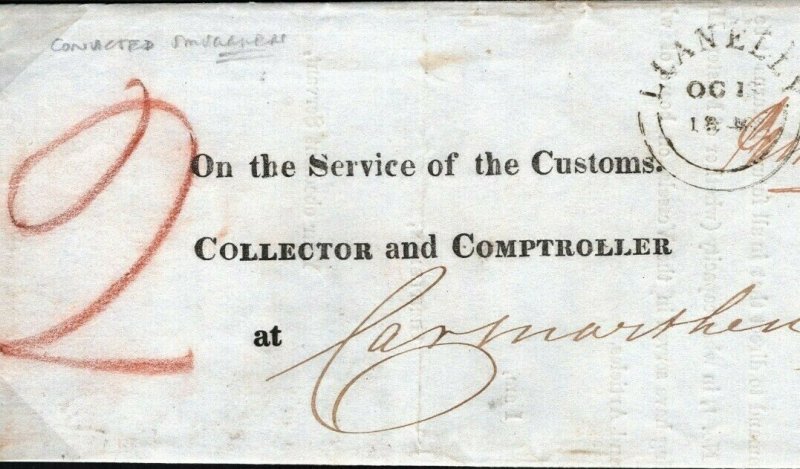 GB WALES Historic Postal Letter Contents CONVICTED SMUGGLERS Customs 1846 H177