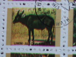 UMM AL QIWAIN- WORLD ENDANGER  ANIMALS CTO MINI SHEET VERY FINE
