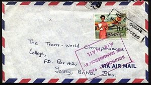 JAMAICA 1974 cover to UK INSUFFICIENTLY PAID FOR AIRMAIL...................95730