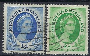 Rhodesia and Nyasaland 142-43 Used 1954 issues (mm1220)