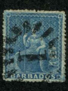 Barbados SC# 16  Victoria (1d)  blue Used