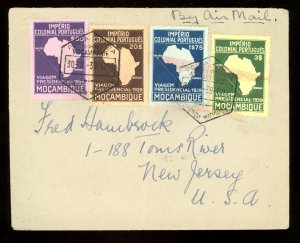 1939 Mozambique Scott #289-92 Used Set on Air Mail Cover