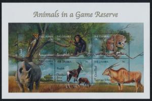 Gambia 2193 MNH Animals, Monkey, Rhinoceros, Cheetah