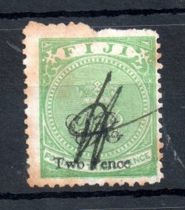 Fiji 1877 2d on 3d green SC#37 used WS19177