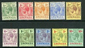 GRENADA-1913-22  A lightly mounted mint set to 10/- Sg 89-101