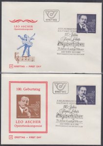 AUSTRIA  SC #1160FDC 100th ANN of the BIRTH of JEWISH COMPOSER, LEO ASCHER