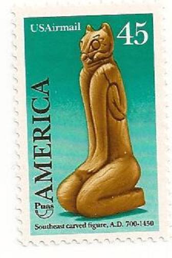 US C121 Airmail Southeast Carved Wood Figure 45c single MNH 1989