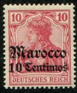 German Offices Morocco SC# 22 o/p'd 10 Centiens on Germany 10pf MH