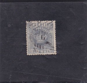 PORTUGUESE INDIA  CROWN SURCHARGED  6 / 25R. Perf. 13,5   AF # 79