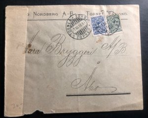 1916 Tornio Finland Russia Occupation Censored Commercial Cover