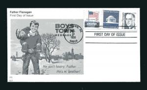 Sc. 2171 4c Father Flanagan FDC - Bell Cachet