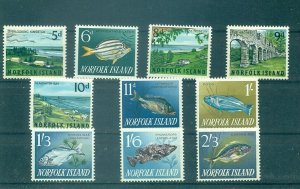 Norfolk Is. - Sc# 49-57. 1962-4 Definitives. Fish. MNH $15.35.