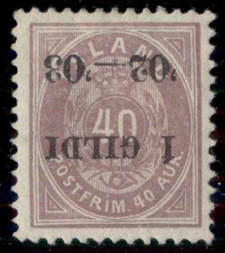 ICELAND #58a (57v2) 40aur I GILDI INVERTED OVPT, og, hinged, VF, Scott $90.00