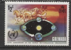 Grenada-Scott 490 - WMO Issue-1973-MLH- Single 1/2c Stamp