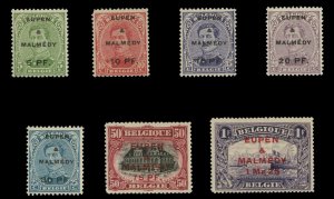 Germany, World War I Occupation #1N18-24 (Mi. 1-7) Cat€180, 1920 Surcharges...