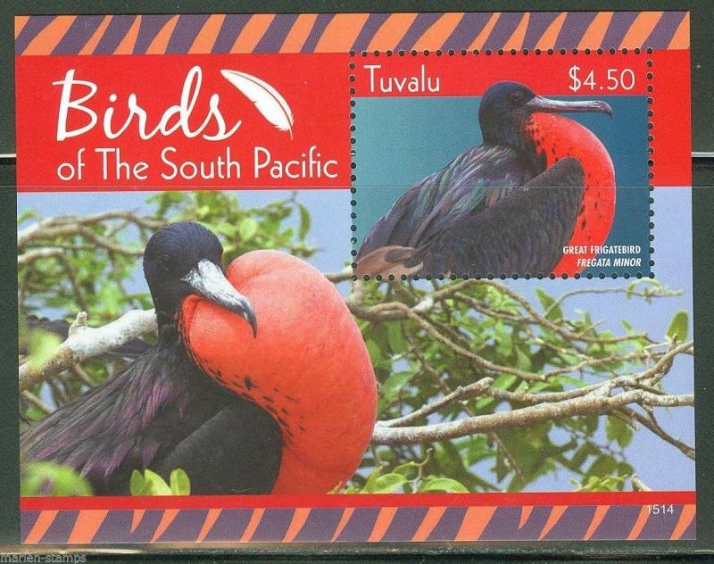 TUVALU  2015   BIRDS OF THE SOUTH PACIFIC  S/S  MINT NH 